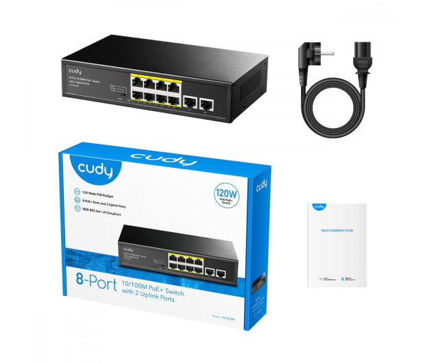 Cudy 10p FS1010P (8x10/100Mbit PoE+, 2x100Mbit) - 1189162 - zdjęcie 4